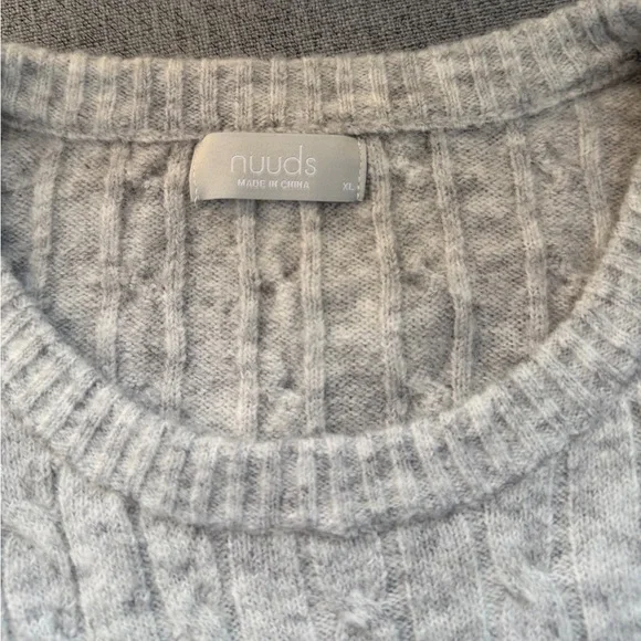 Nuuds Cable Crewneck Sweater in Heather Grey XL - Picture 7 of 10